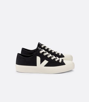 Veja Wata II Low Vászon Női Rövidszárú Tornacipő Fekete | XSK8545DT