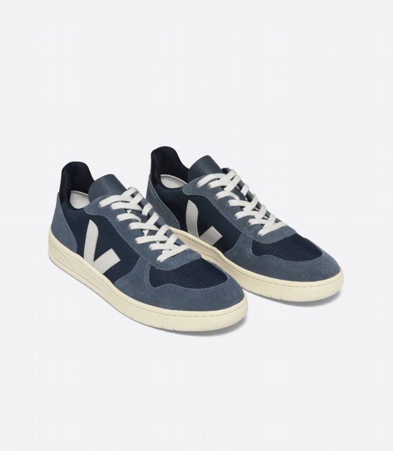 Veja V-10 Ripstop Csónak Férfi Rövidszárú Tornacipő Kék Fehér | RUY5768EJ