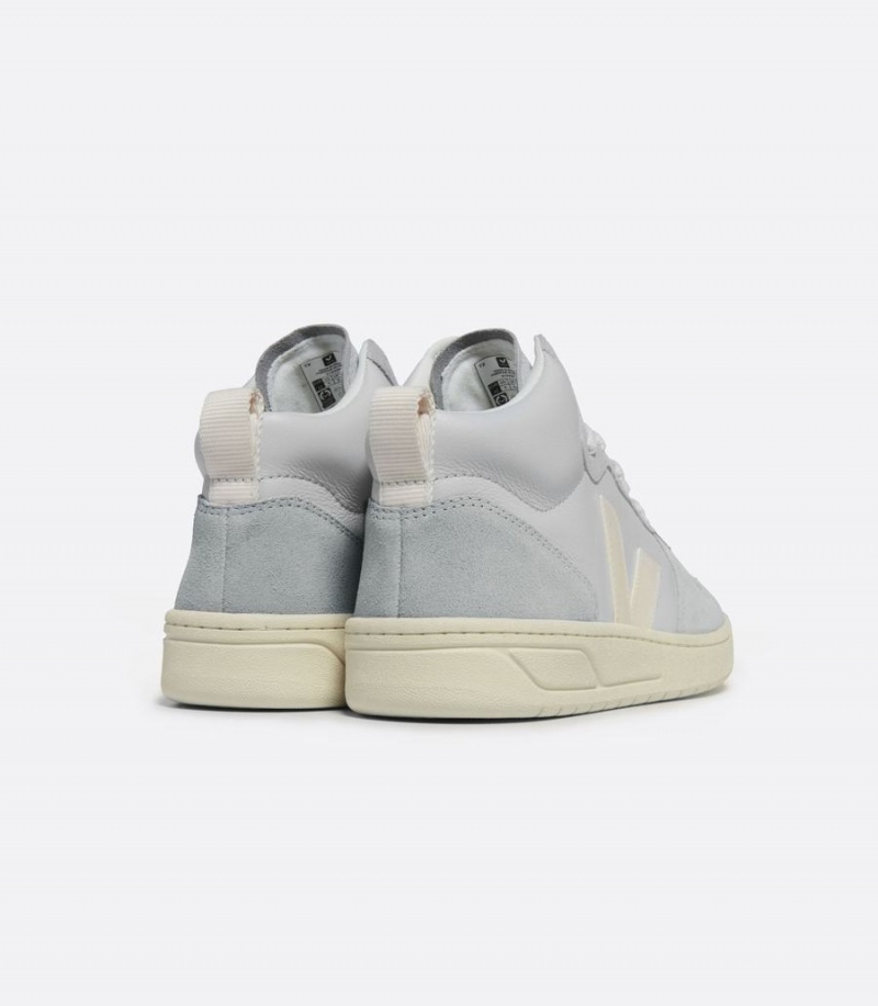 Veja V-15 Bőr Pearl Cashew Férfi Magasszárú Tornacipő Szürke | OAO689LW